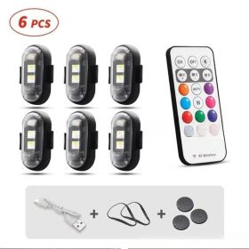 Wireless Remote Control Colorful Strobe Light (Option: 6 Lights With Remote Control)